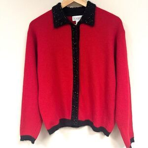 - Rosanna red Lambswool blend with sequins. Size M